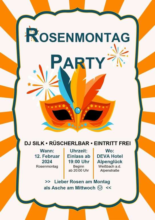 Rosenmontag-Party-DEVA-Hotel-Alpenglueck-Weissbach-2024-02-12