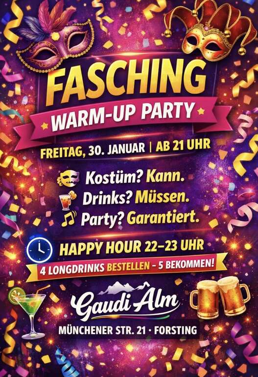 Fasching-Warm-Up-Party-Brauereigasthof-Forsting-Gaudi-Alm-2026-01-30
